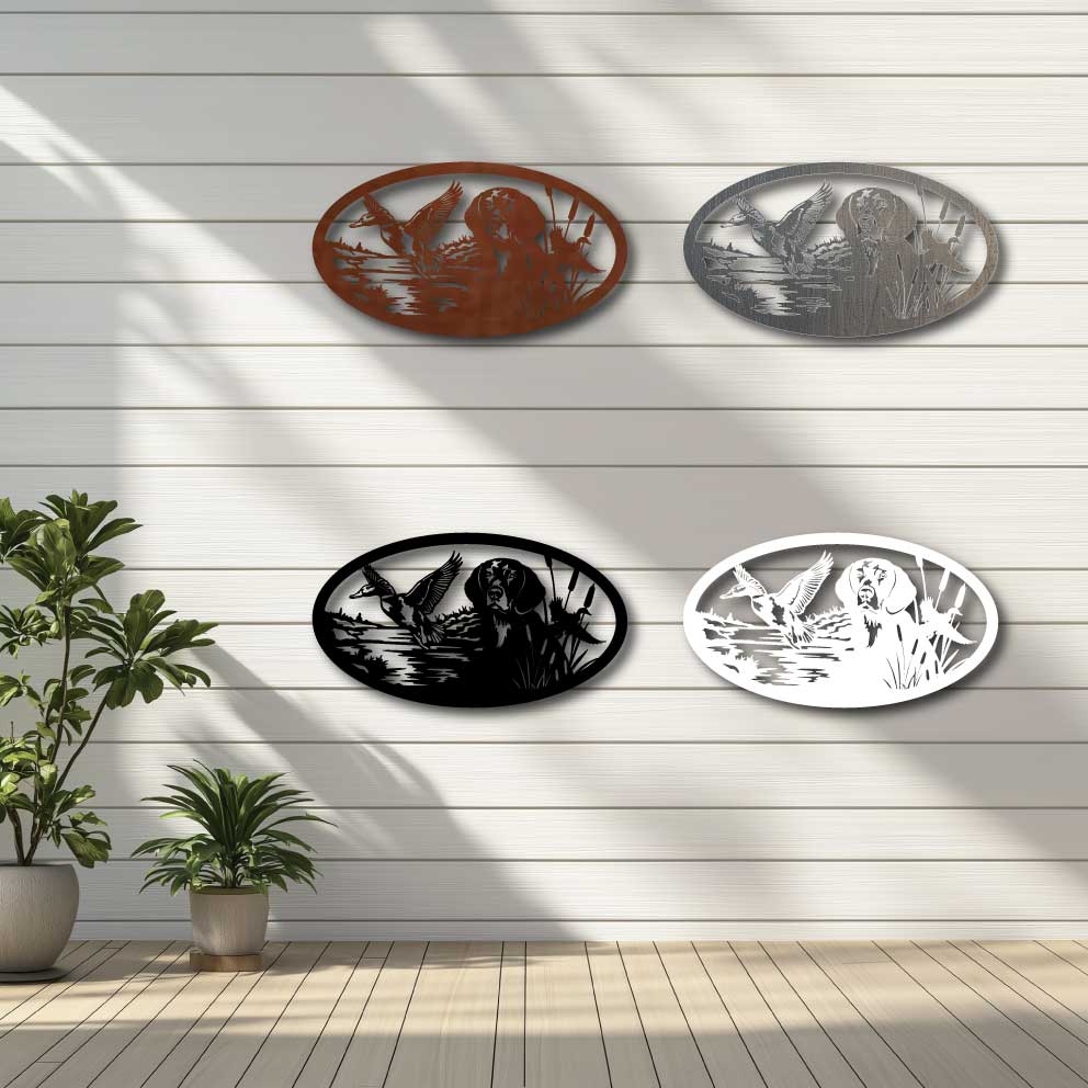 Duck Hunting Dog Metal Wall Art