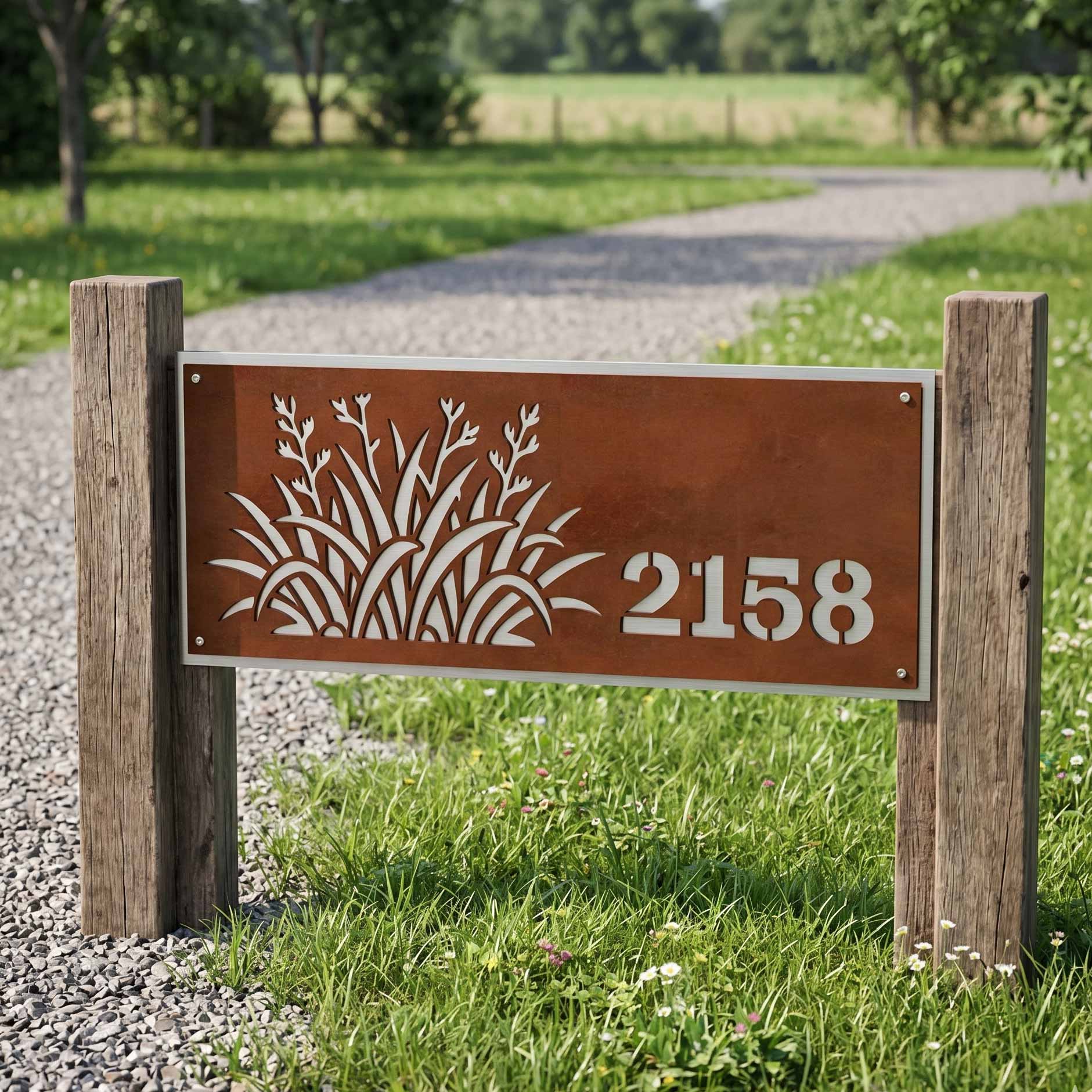 Flax House Number - Rusty Deer