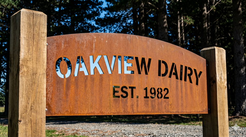 Plain Corten farm sign