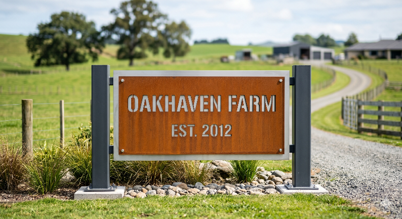 Text-only farm sign