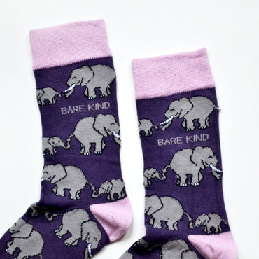 Save the Elephants Bamboo Socks - Rusty Deer