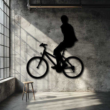 Cycling Silhouette Metal Art - NZ Wall Decor Gift