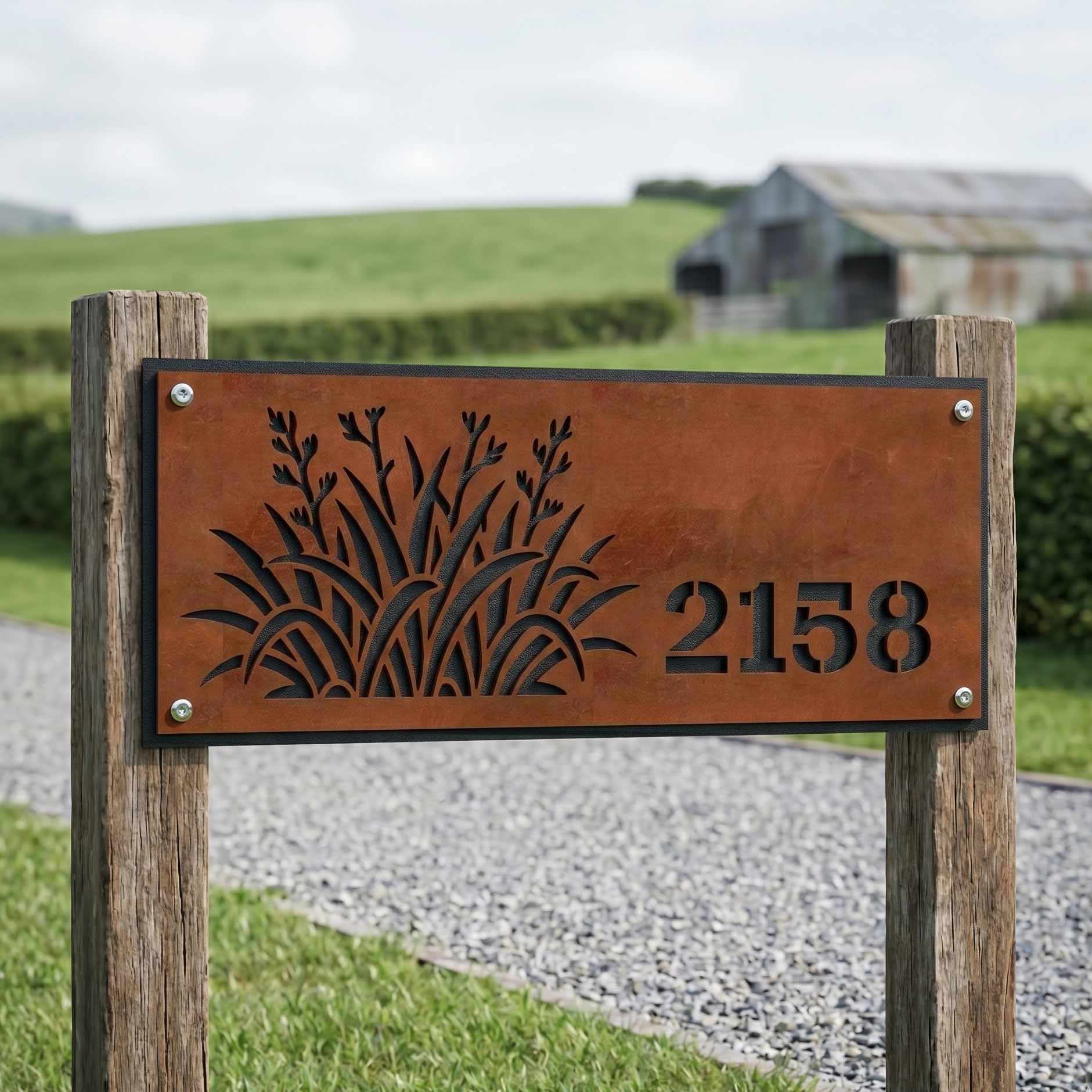 Flax House Number - Rusty Deer
