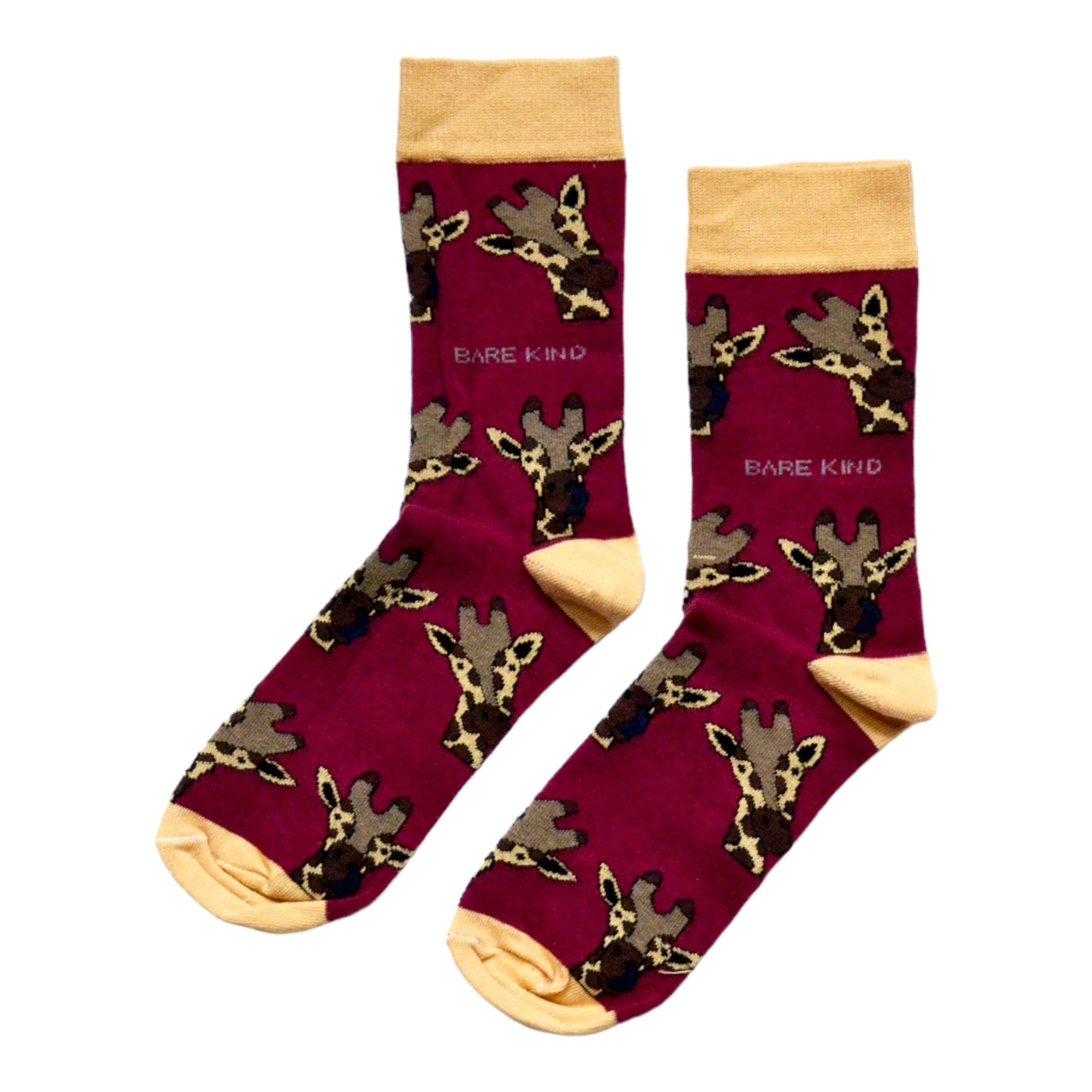 Save the Giraffes Bamboo Socks - Rusty Deer