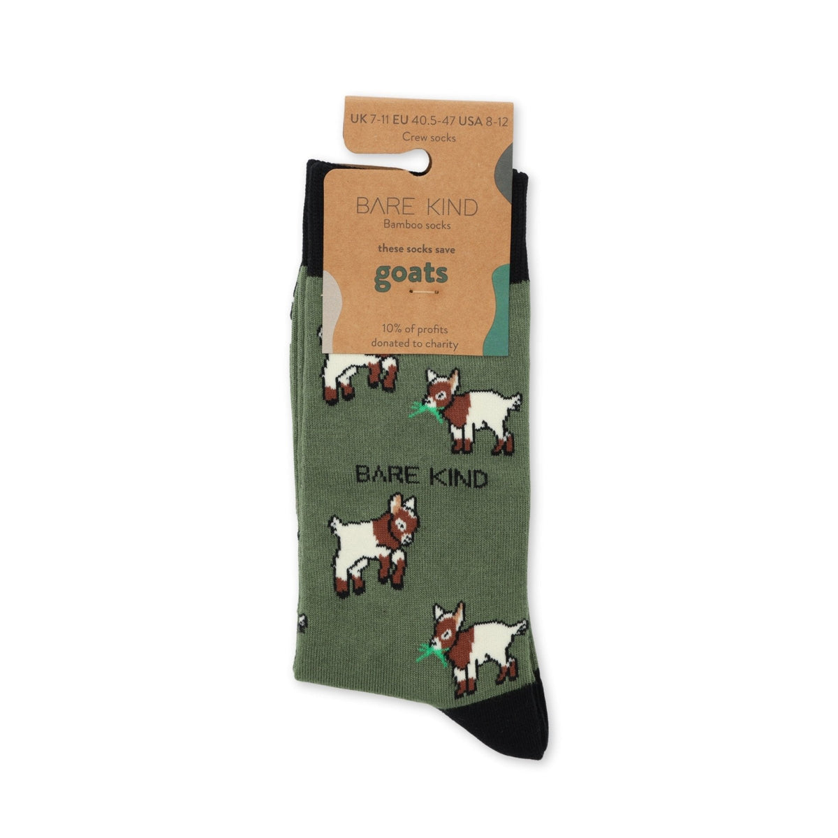 Save the Goats Bamboo Socks - Rusty Deer