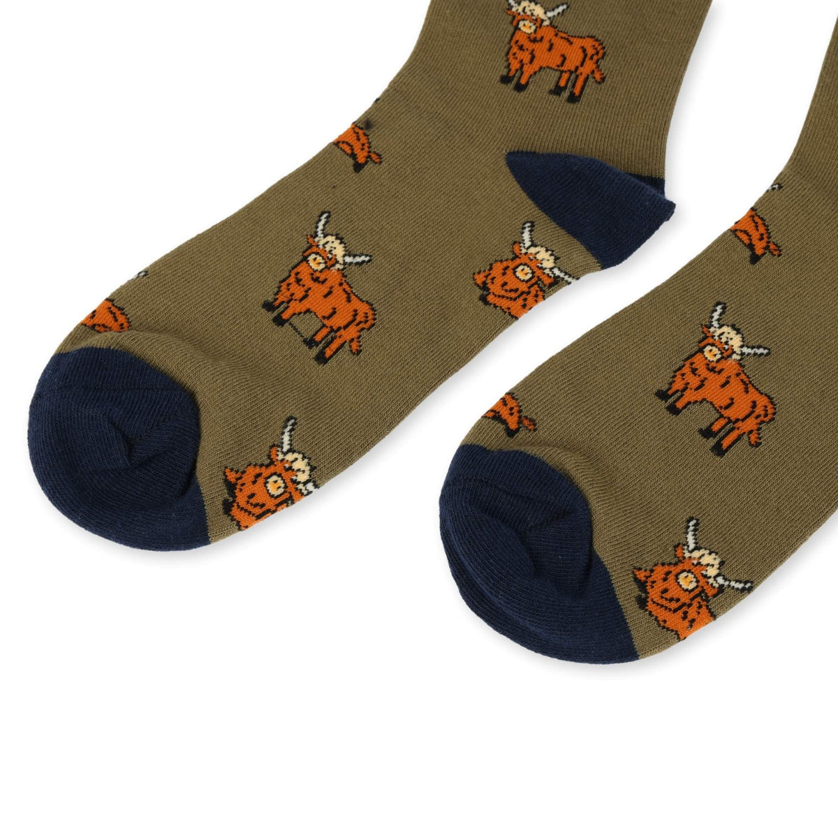 Save the Green Highland Cow Bamboo Socks - Rusty Deer