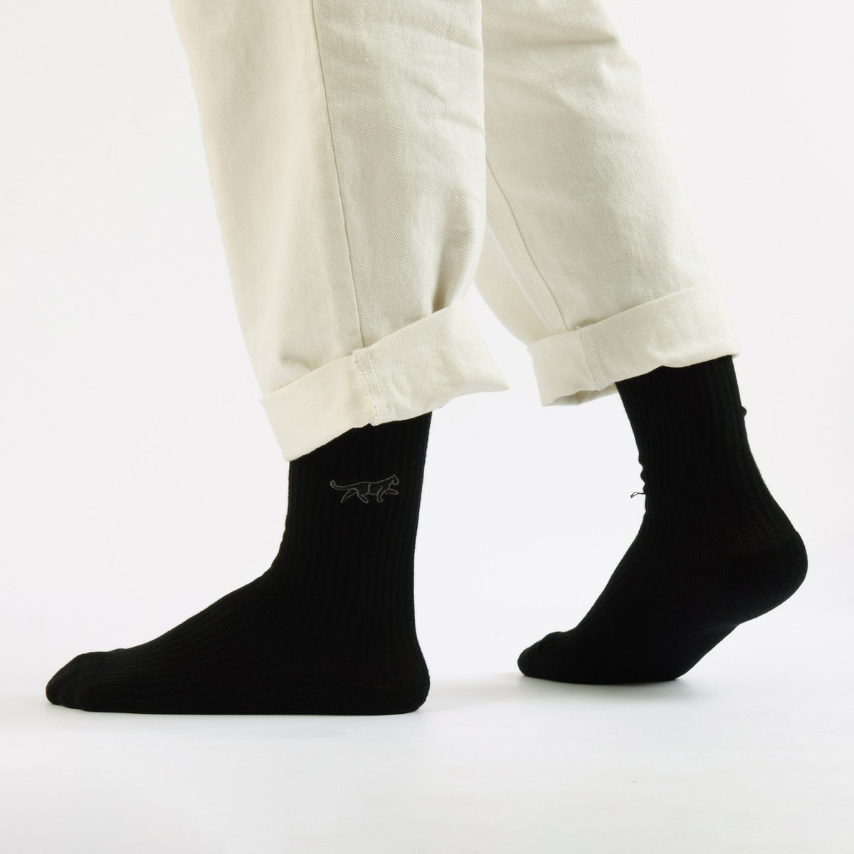 Save the Black Panthers Ribbed Bamboo Socks - Rusty Deer