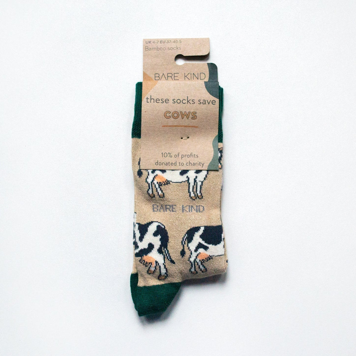 Save the Cows Bamboo Socks - Rusty Deer