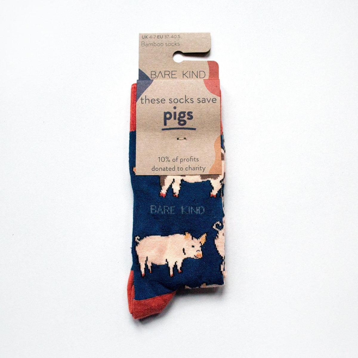 Save the Pigs Bamboo Socks - Rusty Deer