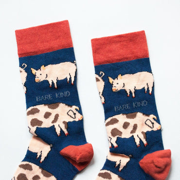 Save the Pigs Bamboo Socks - Rusty Deer