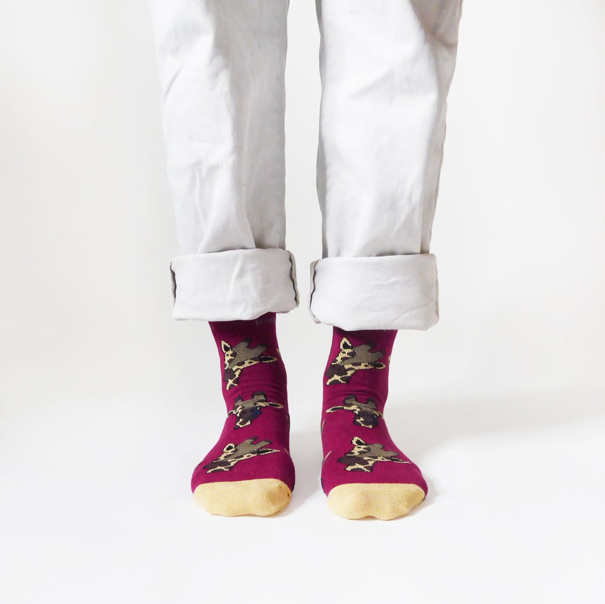 Save the Giraffes Bamboo Socks - Rusty Deer