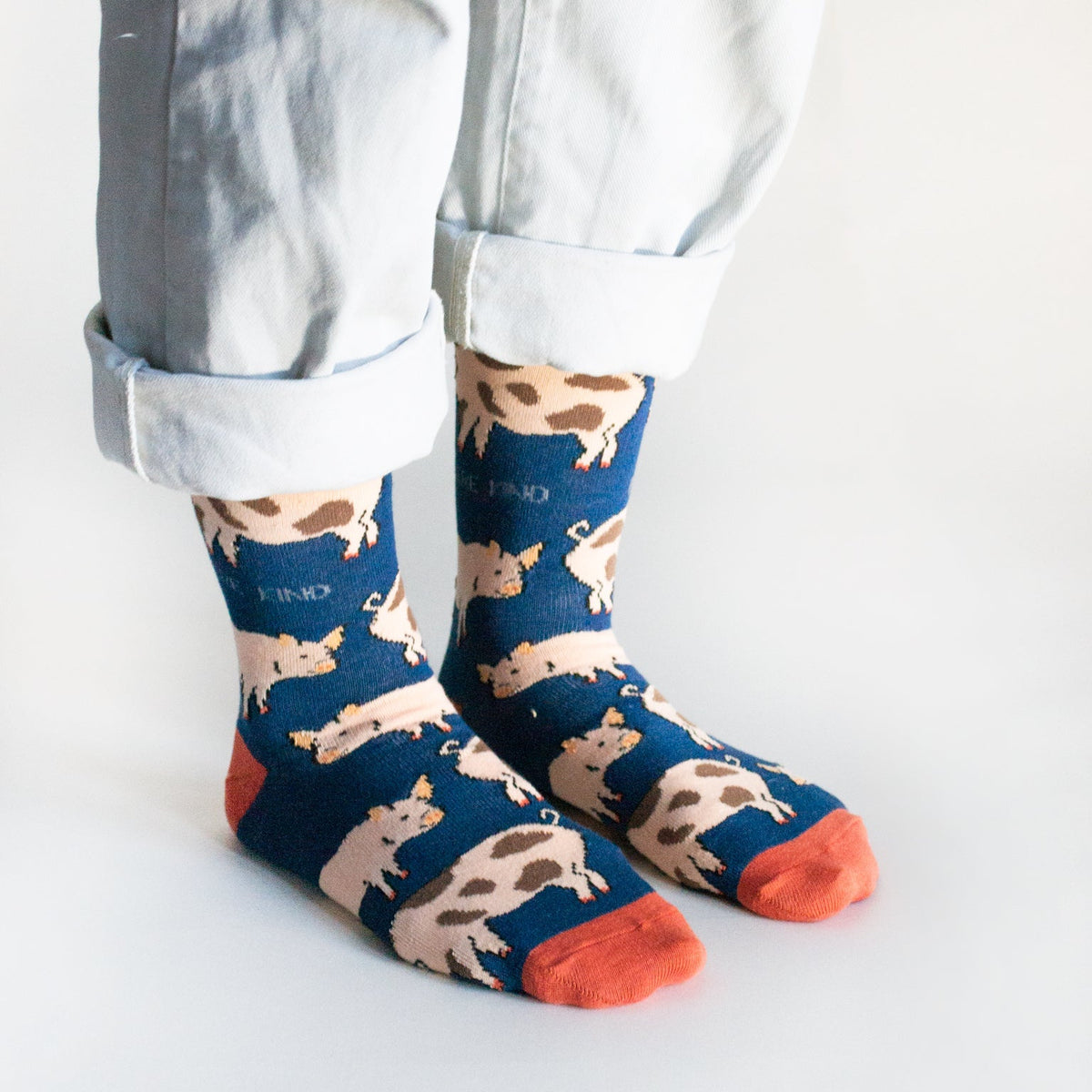 Save the Pigs Bamboo Socks - Rusty Deer