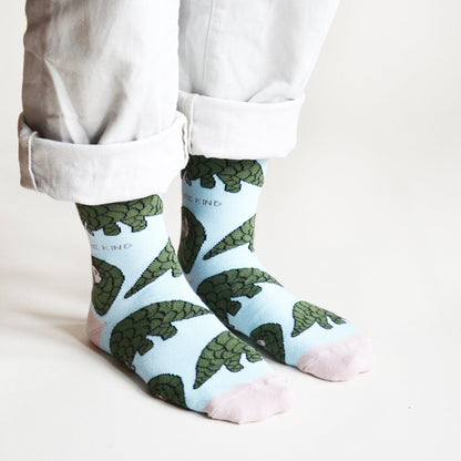Save the Pangolins Bamboo Socks - Rusty Deer