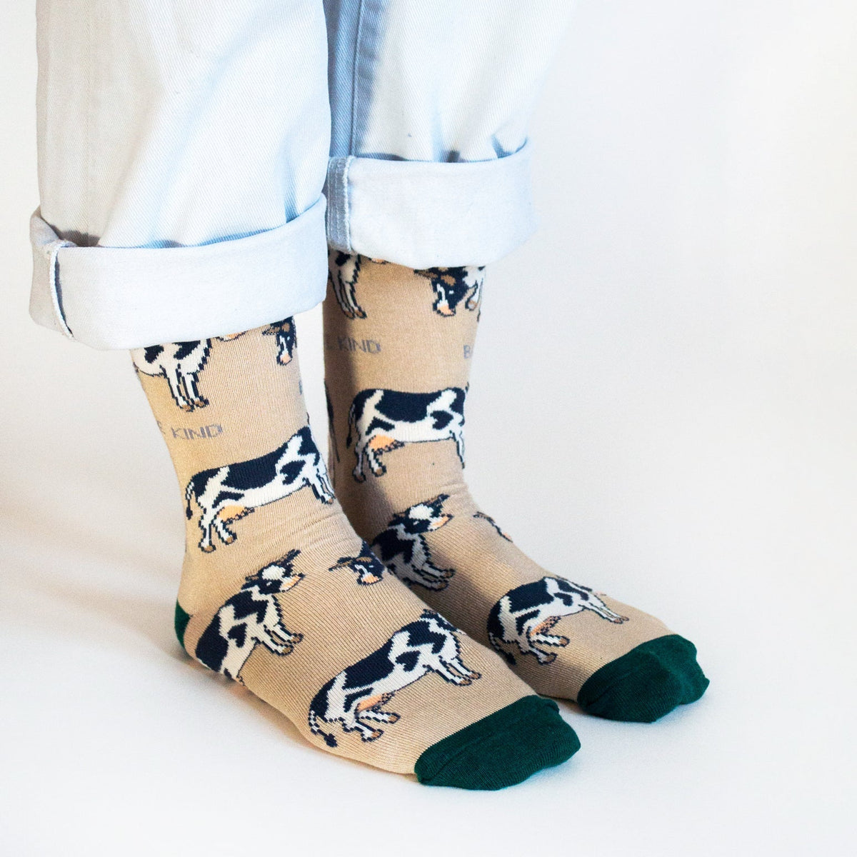 Save the Cows Bamboo Socks - Rusty Deer