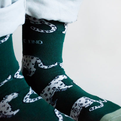 Save the Snow Leopards Bamboo Socks - Rusty Deer