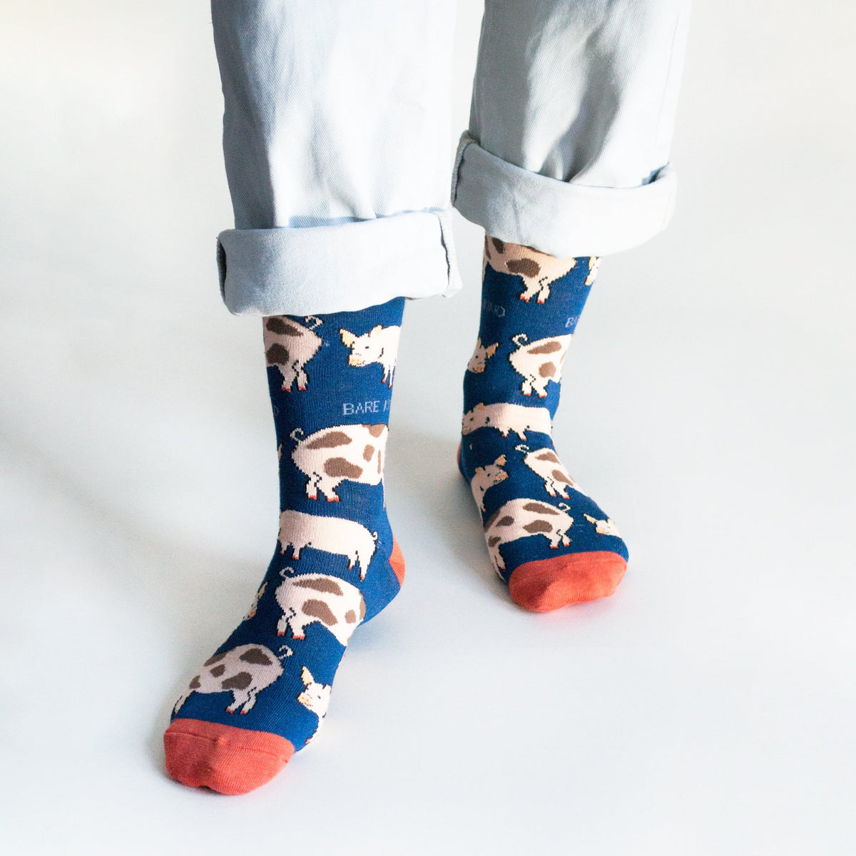 Save the Pigs Bamboo Socks - Rusty Deer