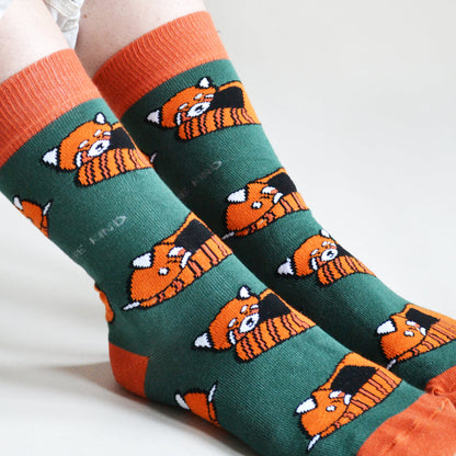 Save the Red Pandas Bamboo Socks - Rusty Deer
