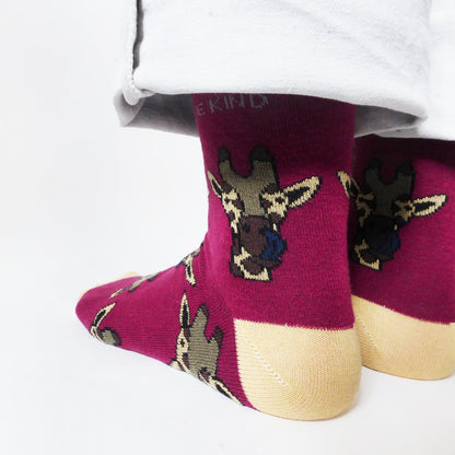 Save the Giraffes Bamboo Socks - Rusty Deer