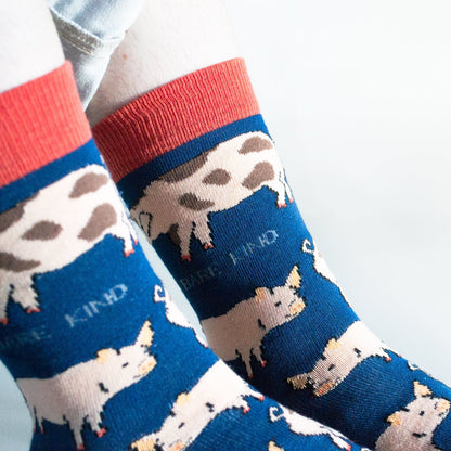 Save the Pigs Bamboo Socks - Rusty Deer