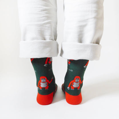Save the Orangutans Bamboo Socks - Rusty Deer