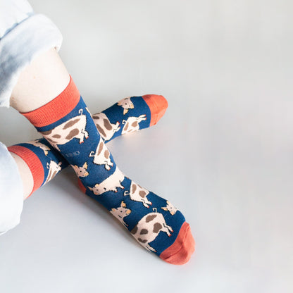 Save the Pigs Bamboo Socks - Rusty Deer