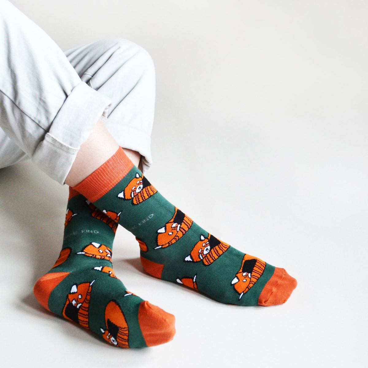 Save the Red Pandas Bamboo Socks - Rusty Deer