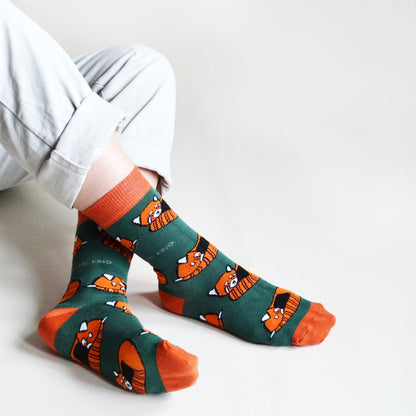 Save the Red Pandas Bamboo Socks - Rusty Deer