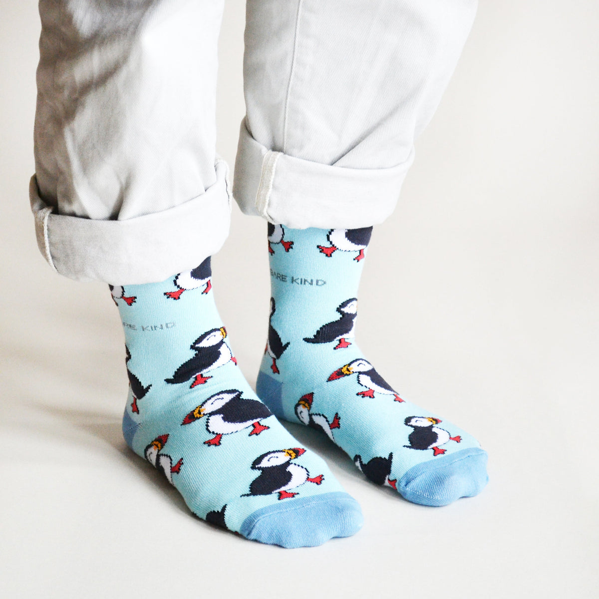 Save the Puffins Bamboo Socks - Rusty Deer