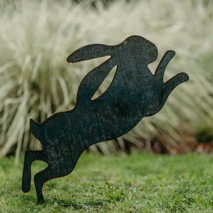Rusty Deer Creations Boxing Hares Corten Steel Decor