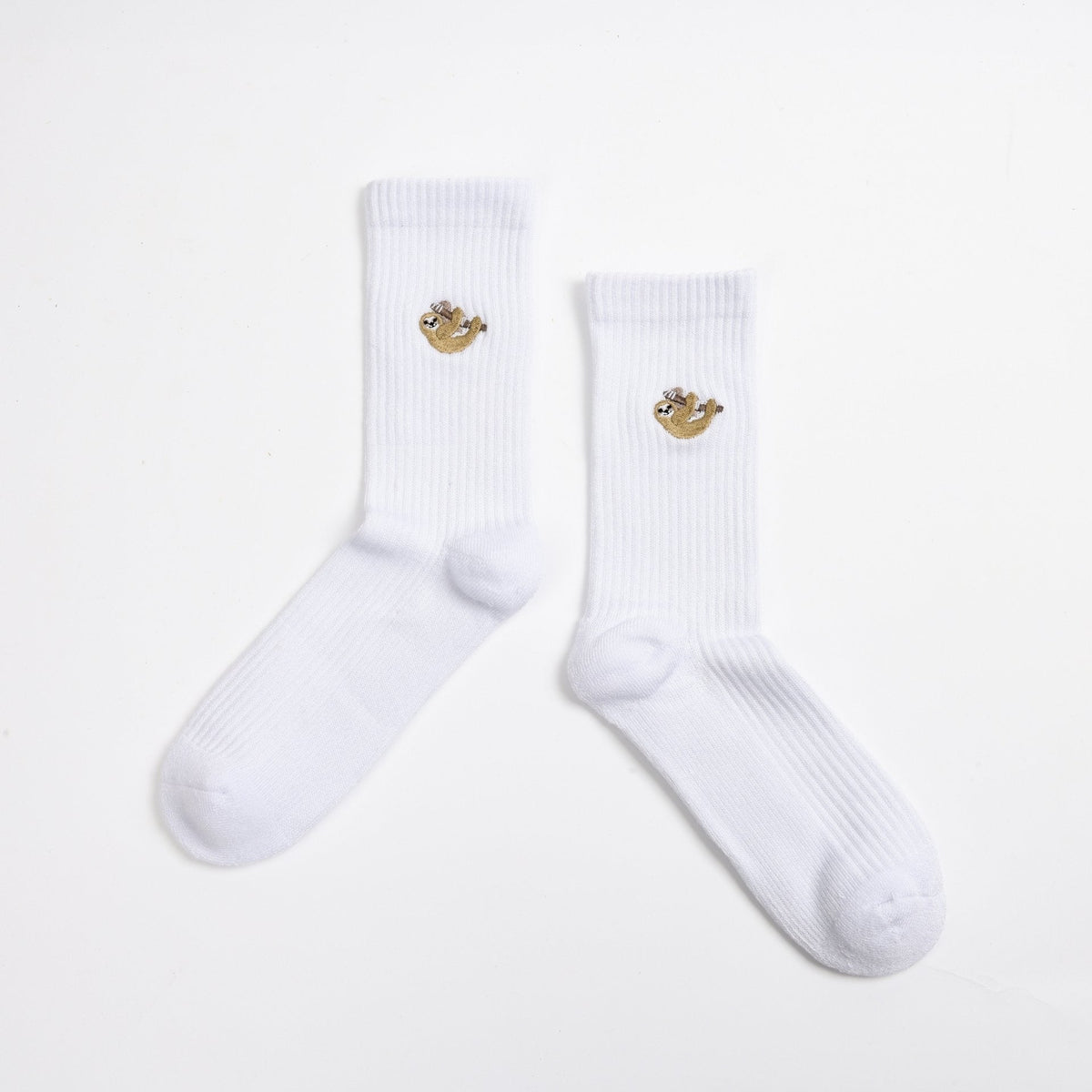 Save the Sloths Ribbed Bamboo Socks - Rusty Deer