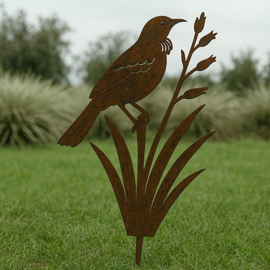 Tūī on Harakeke