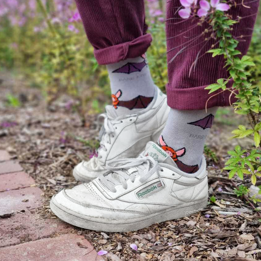 Save the Bats Bamboo Socks - Rusty Deer