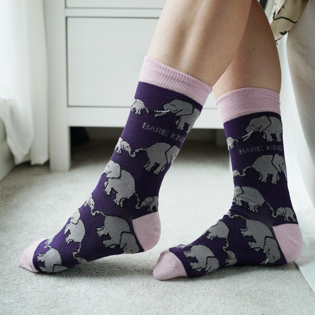 Save the Elephants Bamboo Socks - Rusty Deer