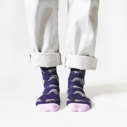 Save the Elephants Bamboo Socks - Rusty Deer