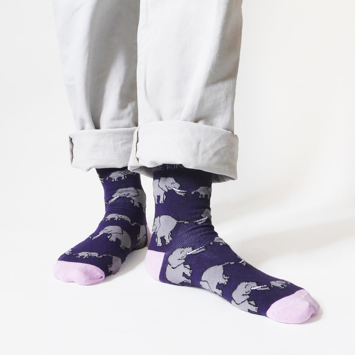 Save the Elephants Bamboo Socks - Rusty Deer