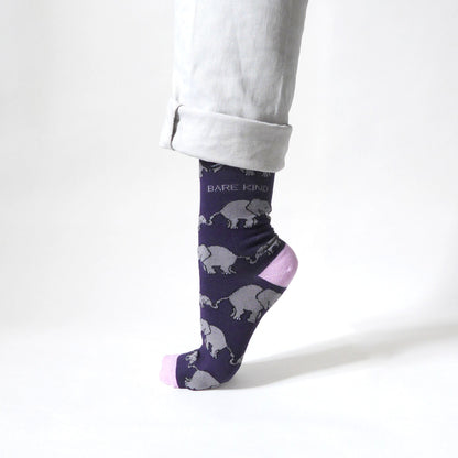 Save the Elephants Bamboo Socks - Rusty Deer
