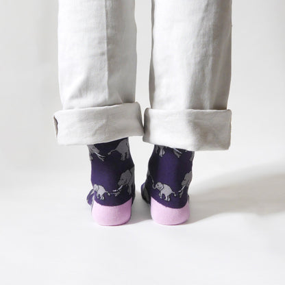 Save the Elephants Bamboo Socks - Rusty Deer