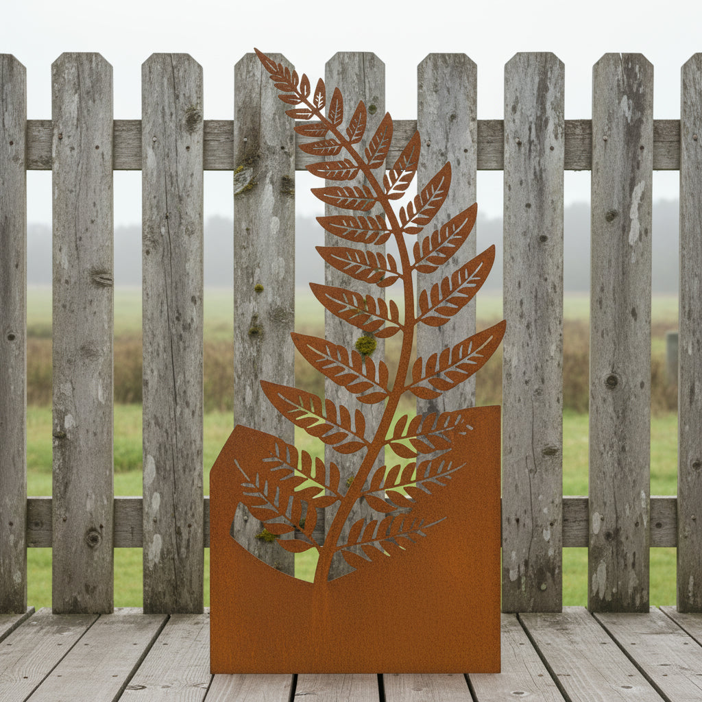 NZ Fern Silhouette Garden Art