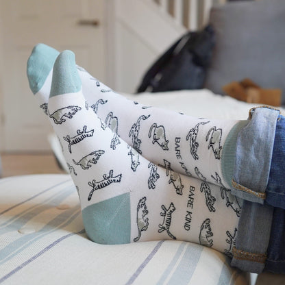 Save the Green Cat Bamboo Socks - Rusty Deer