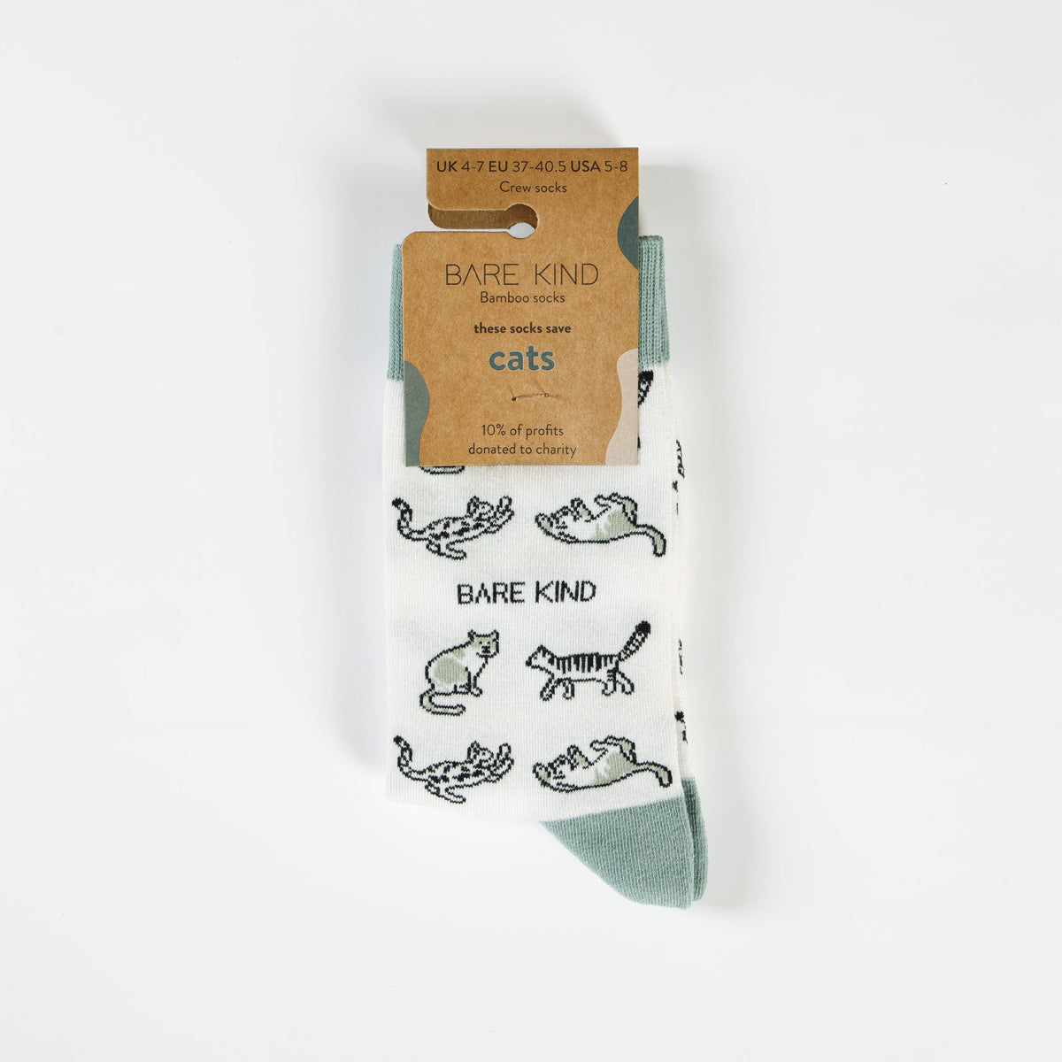 Save the Green Cat Bamboo Socks - Rusty Deer