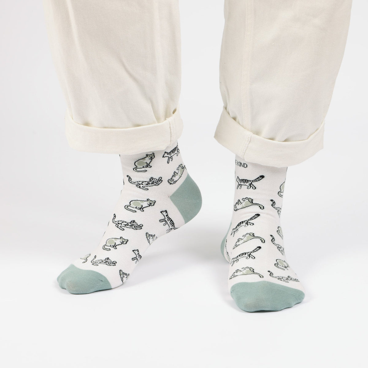 Save the Green Cat Bamboo Socks - Rusty Deer