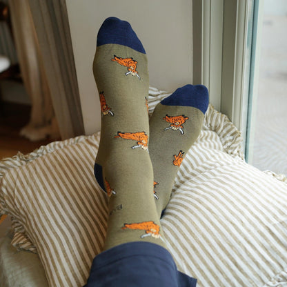 Save the Green Highland Cow Bamboo Socks - Rusty Deer