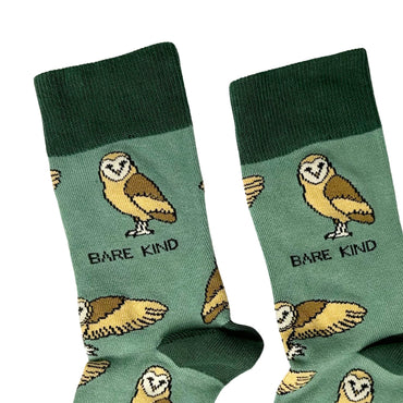 Save the Barn Owls Bamboo Socks - Rusty Deer