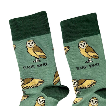 Save the Barn Owls Bamboo Socks - Rusty Deer