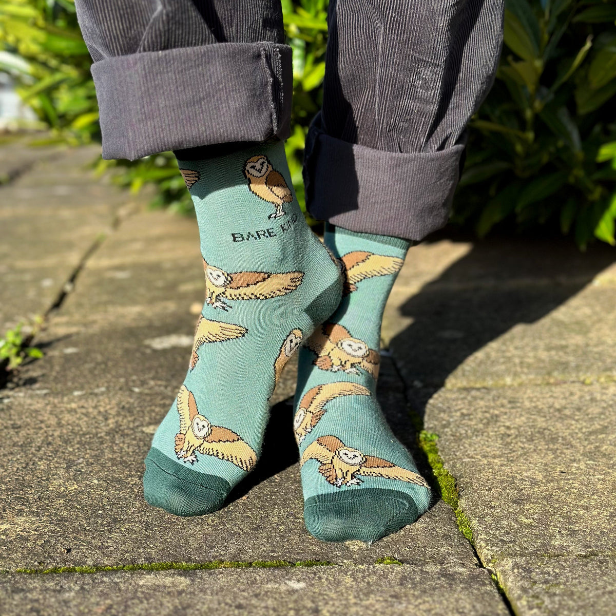 Save the Barn Owls Bamboo Socks - Rusty Deer
