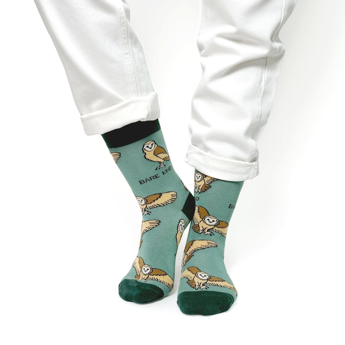 Save the Barn Owls Bamboo Socks - Rusty Deer
