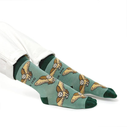Save the Barn Owls Bamboo Socks - Rusty Deer
