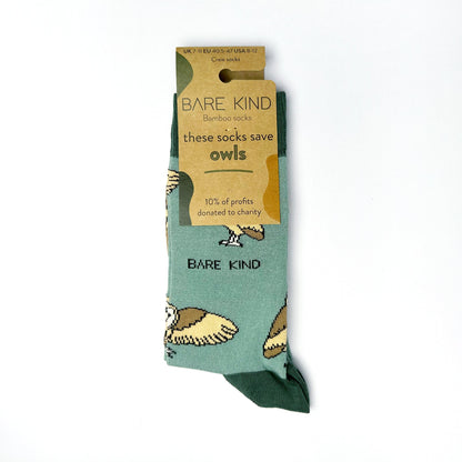 Save the Barn Owls Bamboo Socks - Rusty Deer
