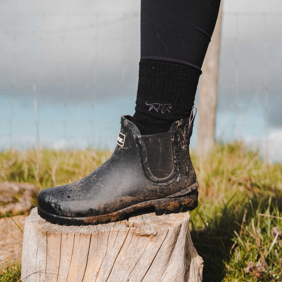 Save the Black Panthers Ribbed Bamboo Socks - Rusty Deer